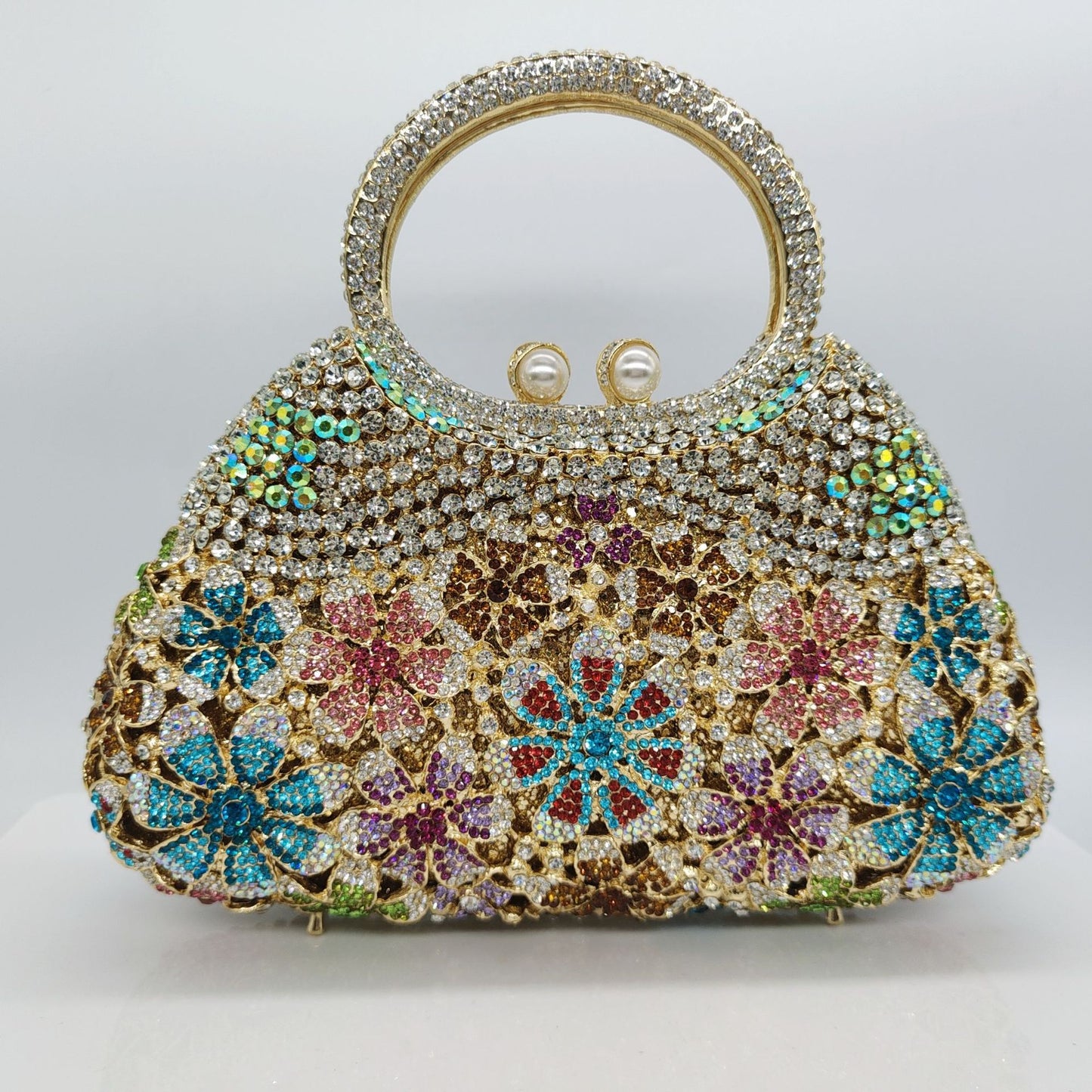 Women's Attractive Diamond Banquet Full Clutch Evening Bags