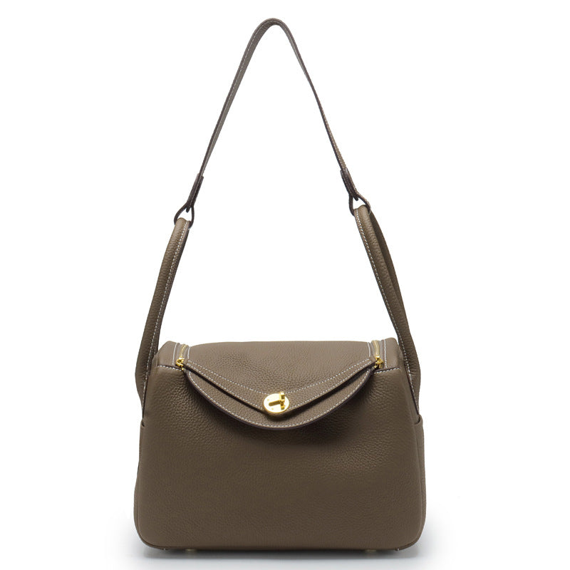 Layer Cowhide Lychee Pattern Lindy Doctor Genuine Leather Crossbody Bags