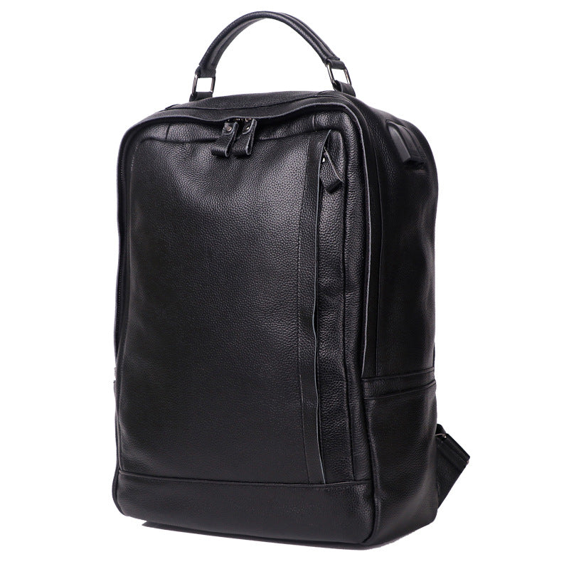 Men's Business Leather Large Capacity First Layer Backpacks