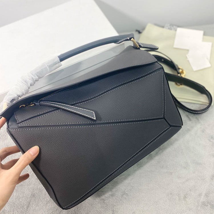Geometric Cowhide Stitching Pillow Retro One Shoulder Bags