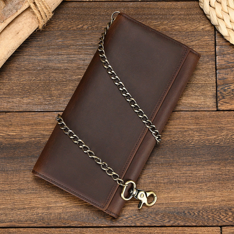 Men's Horse Long Iron Chain Embossed Domineering Men's Wallets
