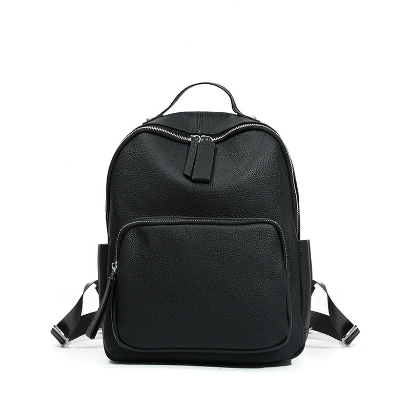 Women's College Portable Computer Lightweight High-grade Leather Backpacks