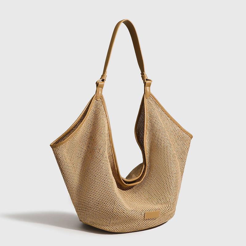 Women's High-grade Straw Woven Underarm Commuting Large Bags