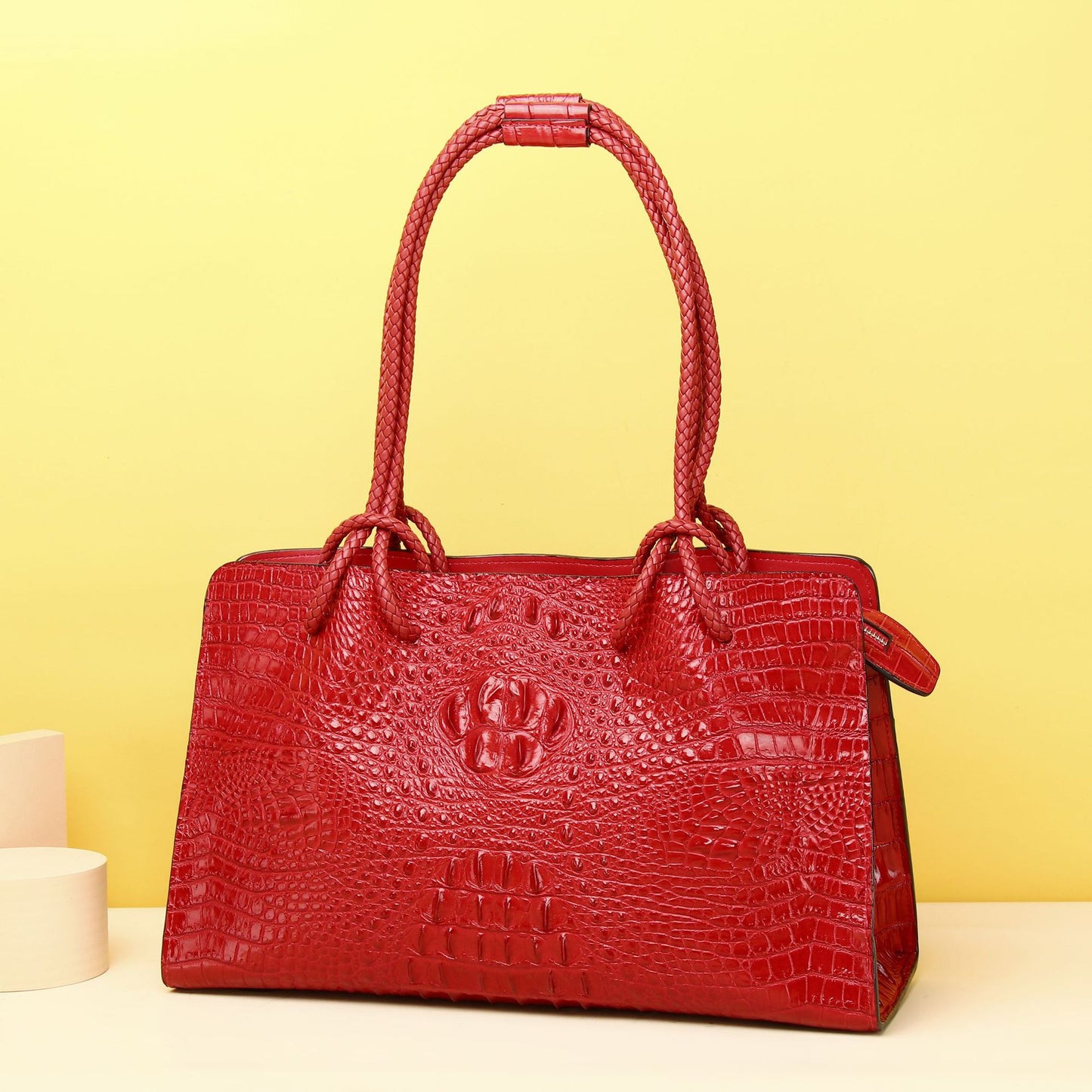 Women's Crocodile Fishbone Pattern Large Capacity Classic Handbags