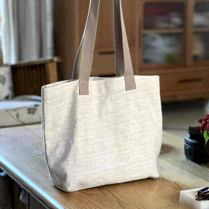 Women's Solid Color Retro Korean Commuter Big Shoulder Bags