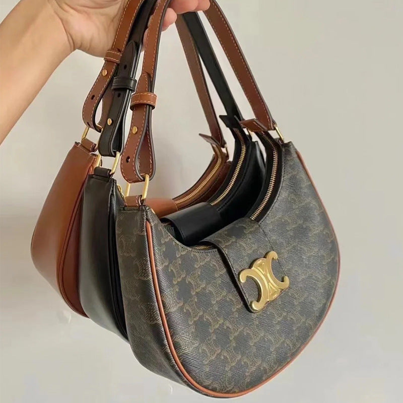 Women's Arc Underarm Retro Presbyopic Selenodont Metal Armpit Bags
