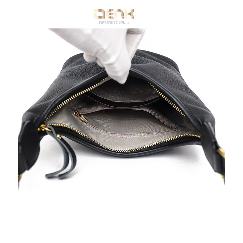 Women's Genuine Leather First Layer Cowhide Simple Crossbody Bags