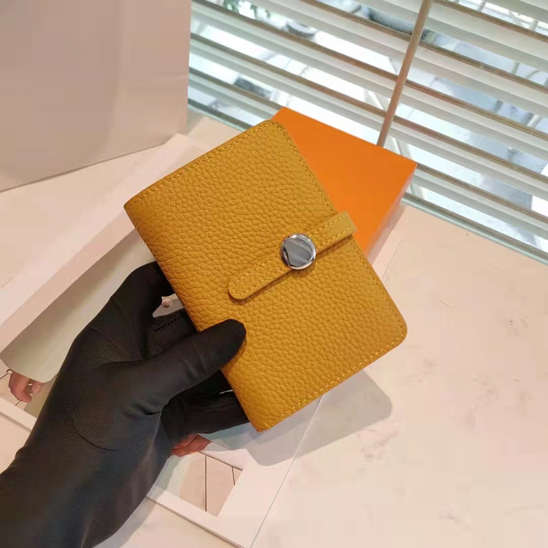 Elegant Cowhide Clutch Multiple Slots Zipper Handbags
