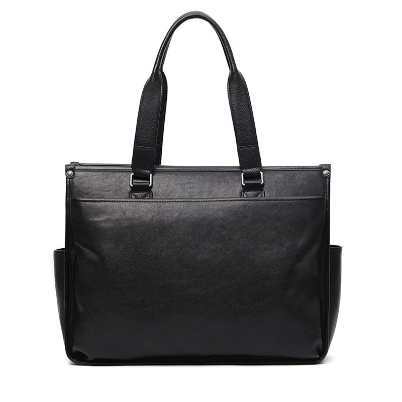 Men's Vegetable Tanned Leather Cowhide Large One Men's Handbags