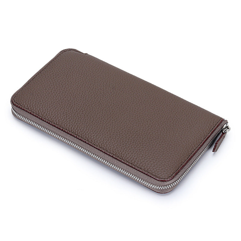 Long Genuine Leather Zipper Large Capacity Ladies Wallets