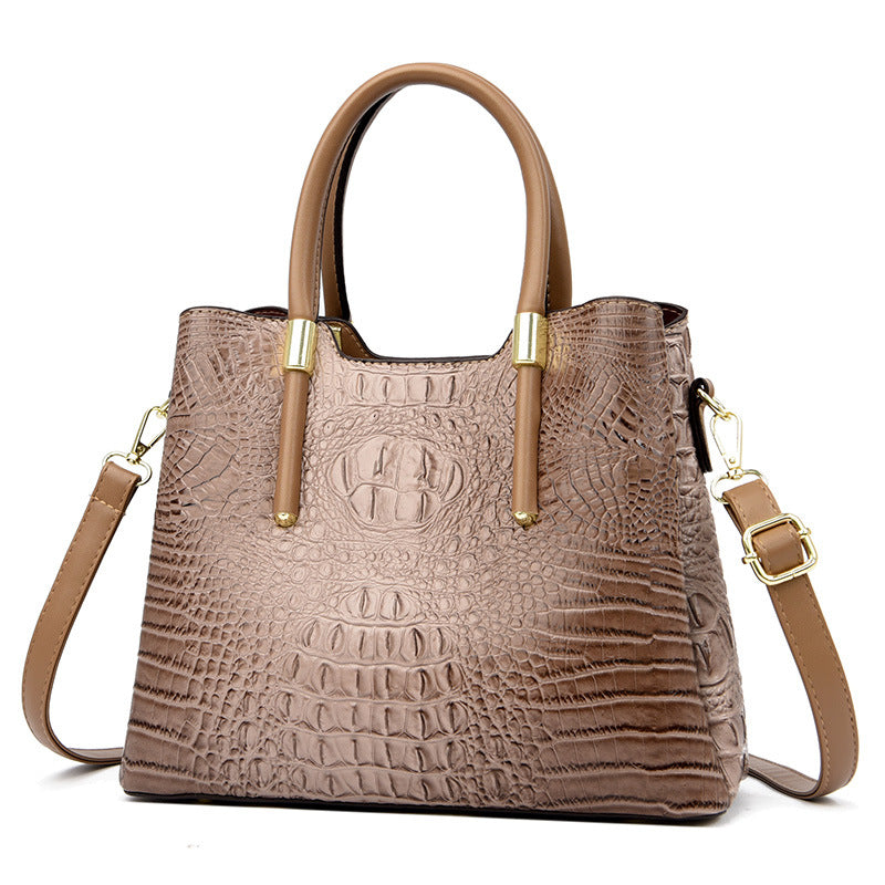 Women's Trendy Female Crocodile Pattern Fashion Handbags