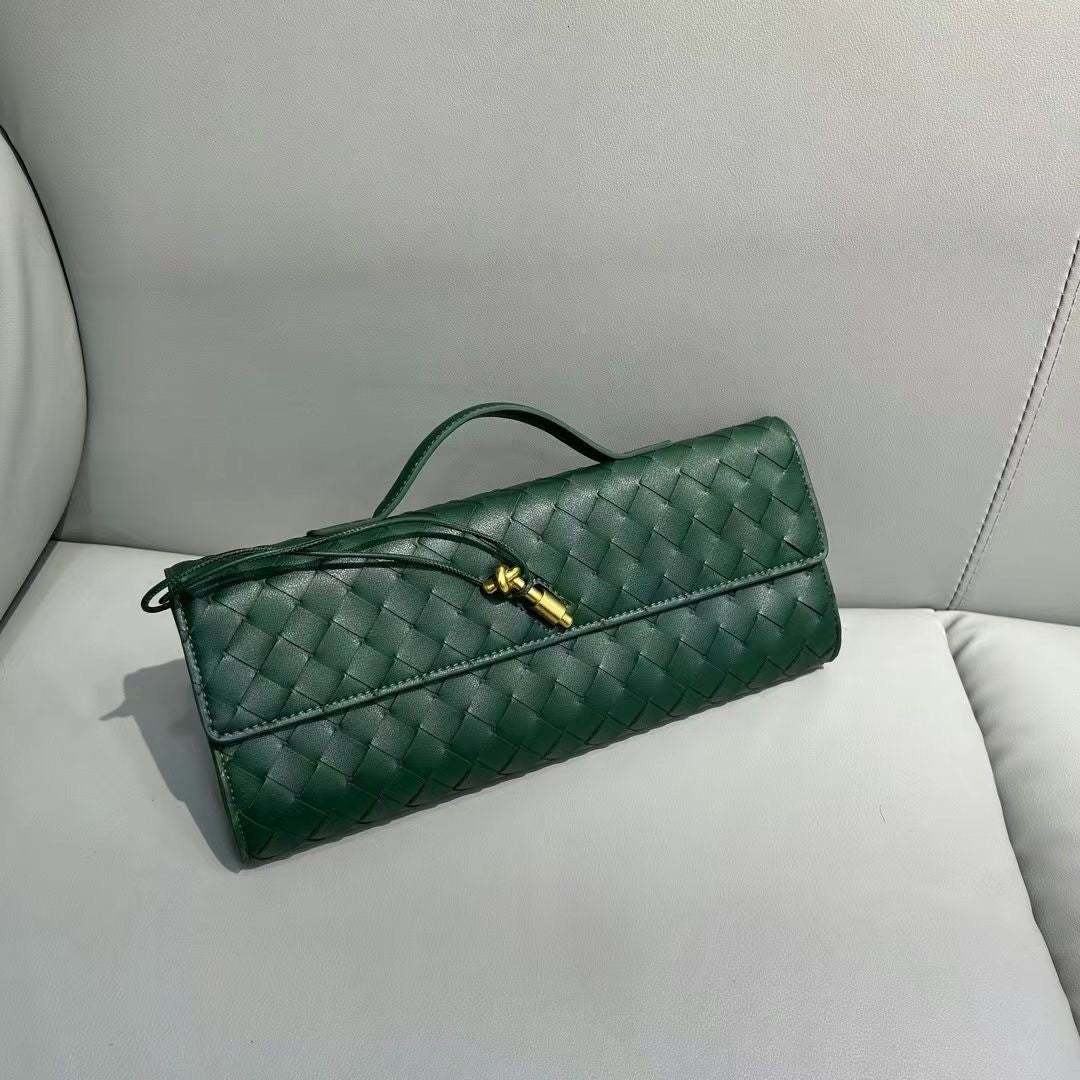 Woven Dinner Cowhide High-grade Horizontal Elegant Shoulder Bags