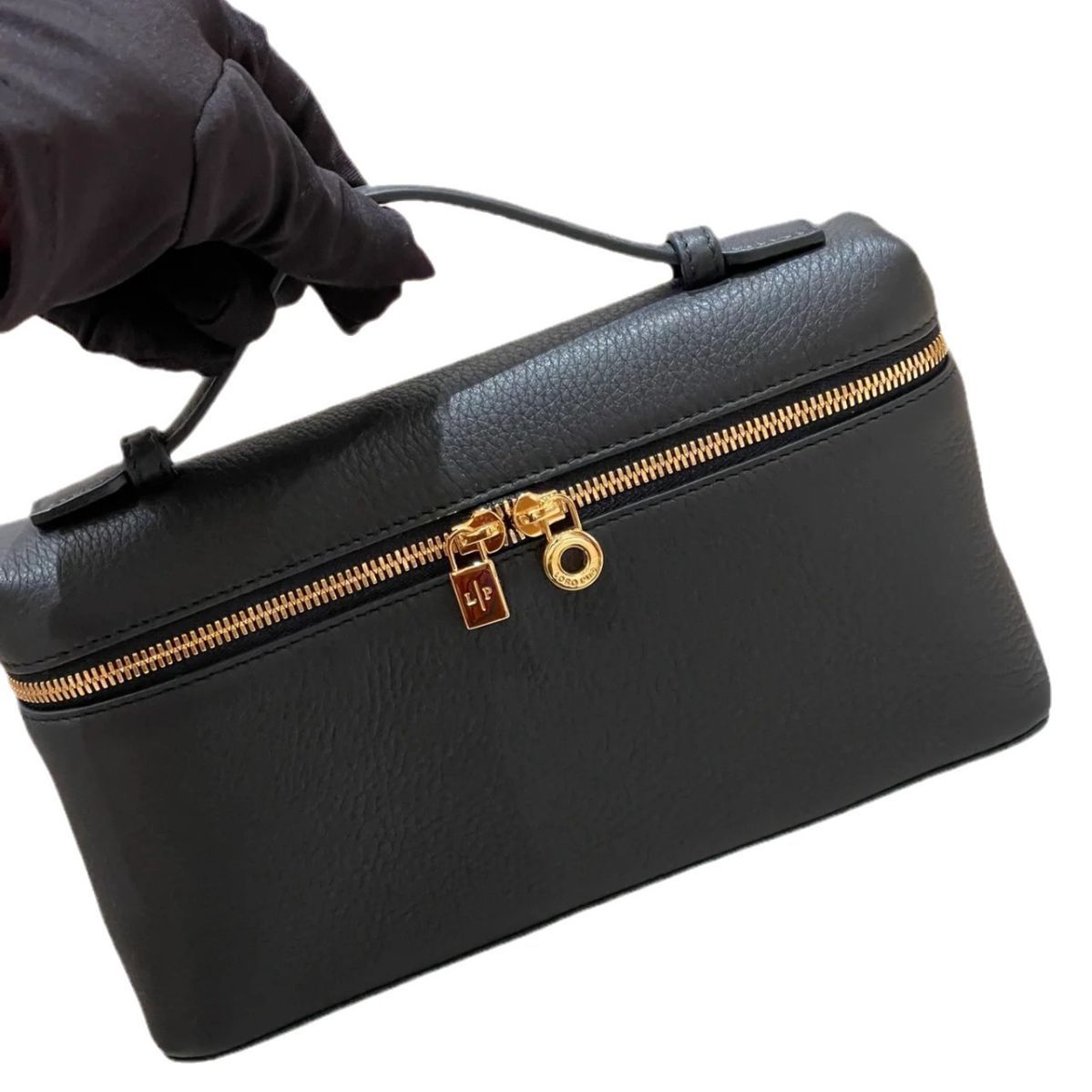 Leather Lunch Box Kelly Lychee Pattern Crossbody Bags