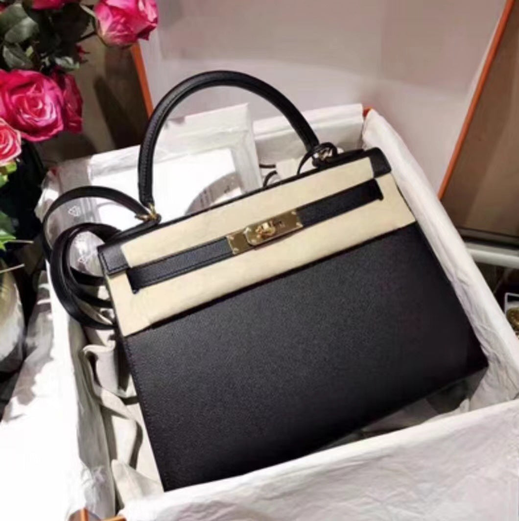 Women's Genuine Leather Second Generation Kelly Palm Print Handbags