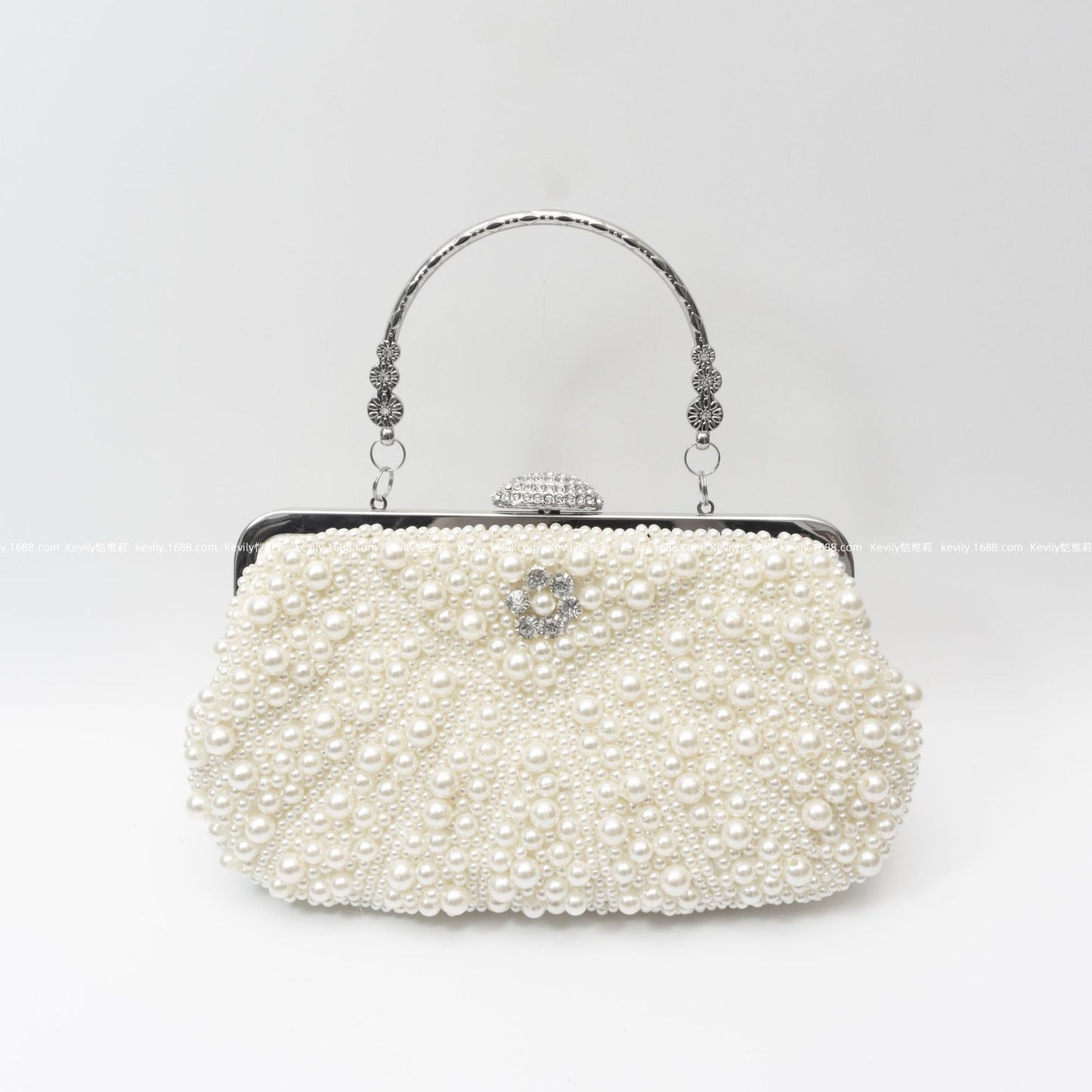 Women's Kai Rhinestone Pearl Clutch Wedding Dress Evening Bags