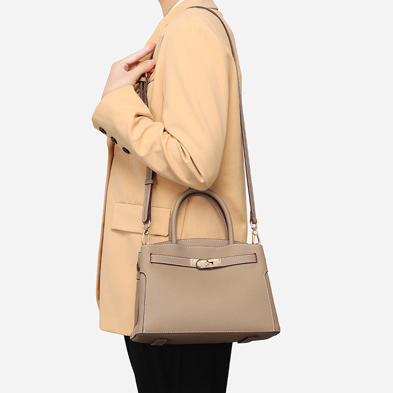 Women's Layer Cowhide High-grade Genuine Leather Kelly Large Crossbody Bags