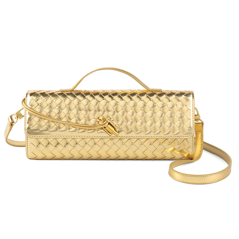 Popular Woven Dinner Baguette File Horizontal Handbags