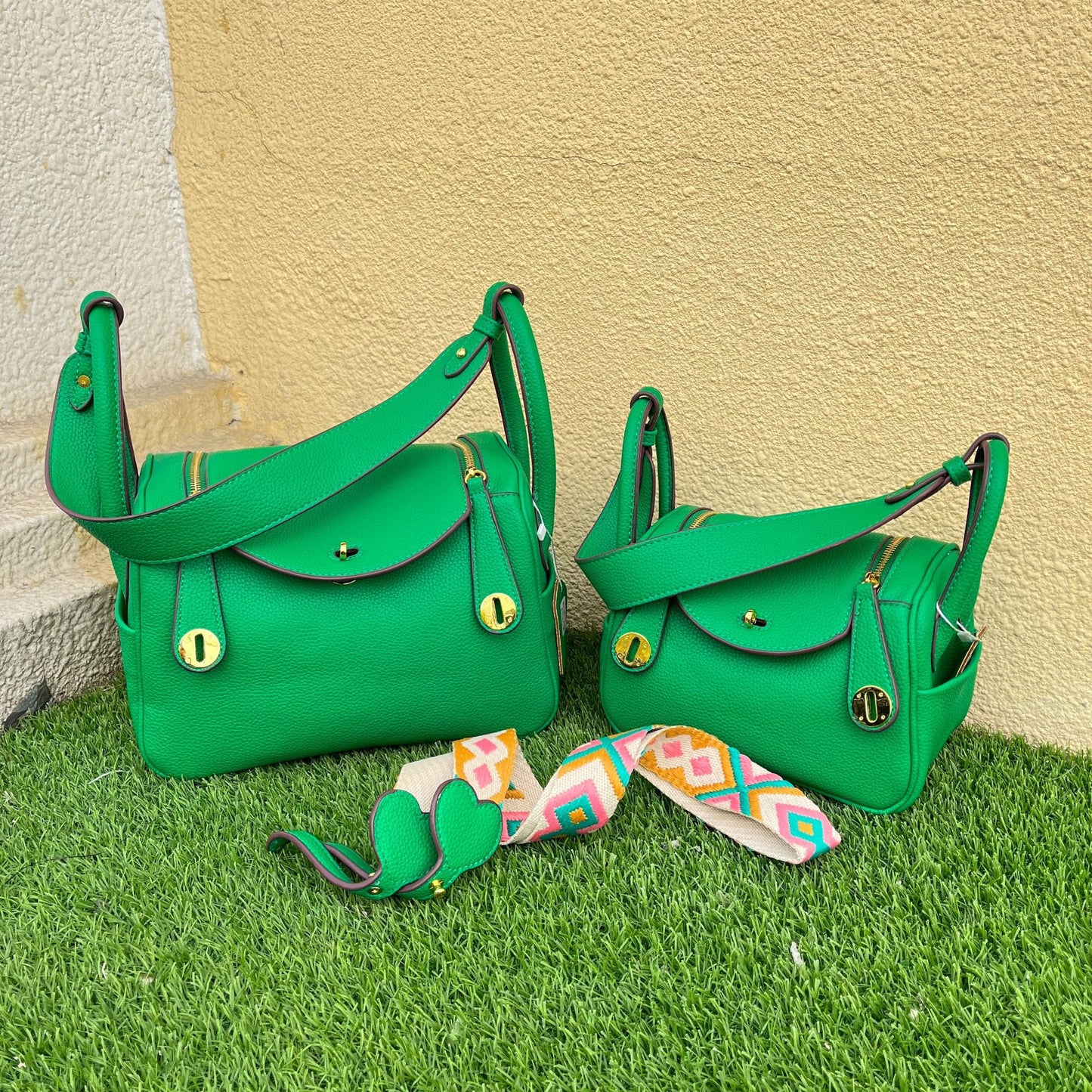 Lindi Lychee Pattern Imitation Leather Portable Shoulder Bags