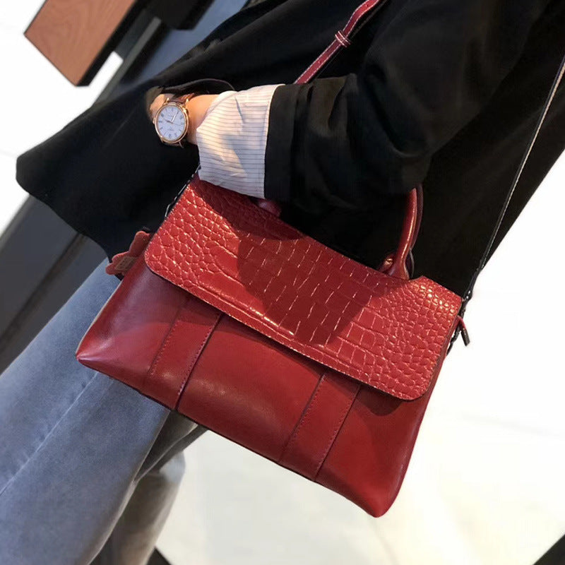 Women's Fashion Genuine Leather Portable Large Capacity Handbags