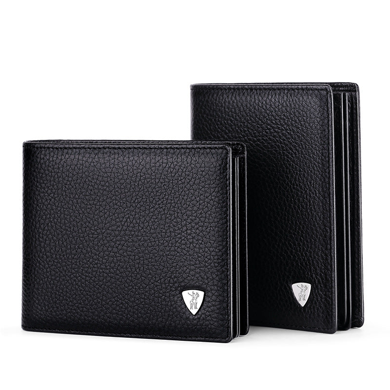 Men's Paul Cowhide Cow Leather Trendy Short Men's Wallets