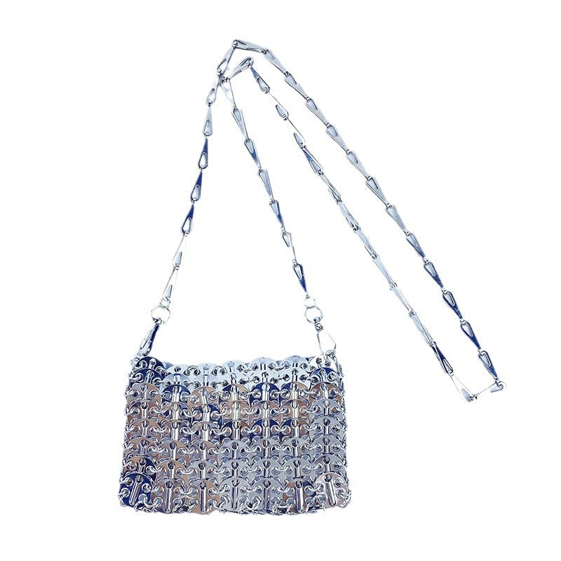 Unique Design Metal Sequins Chain Hand-woven Western Shoulder Bags