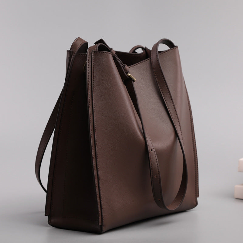 Women's Simple Fashion Retro Trendy Genuine Leather Shoulder Bags