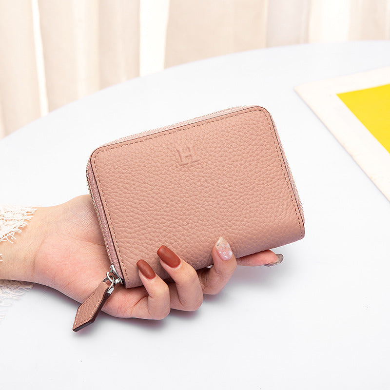 Women's Fashion Genuine Leather Simple Litchi Pattern Ladies Wallets