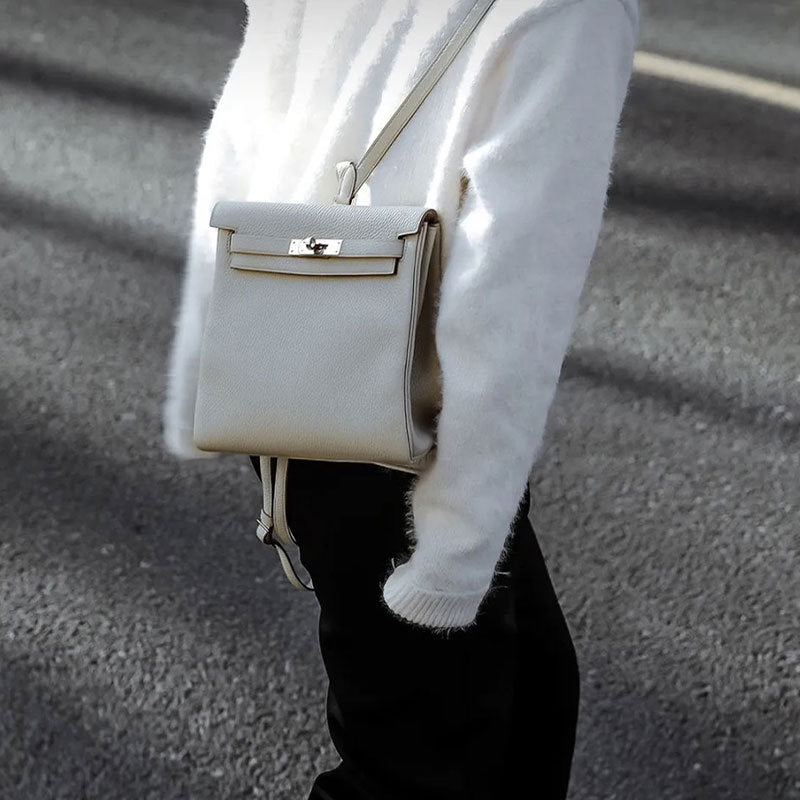 Women's Handmade Leather Kelly Classic Closed Toe Backpacks
