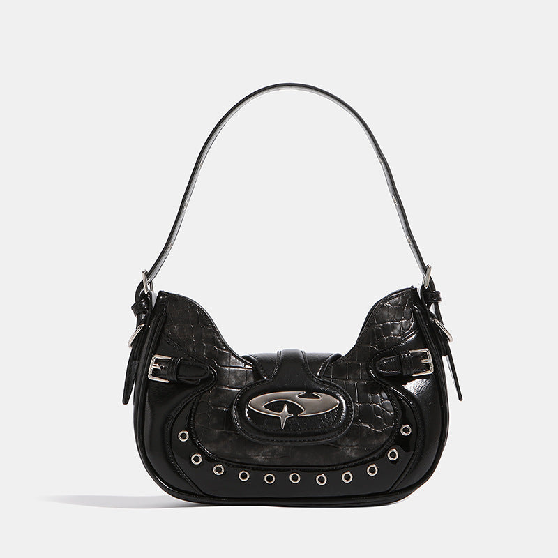 Motorcycle Saddle Female Design Crocodile Pattern Armpit Bags