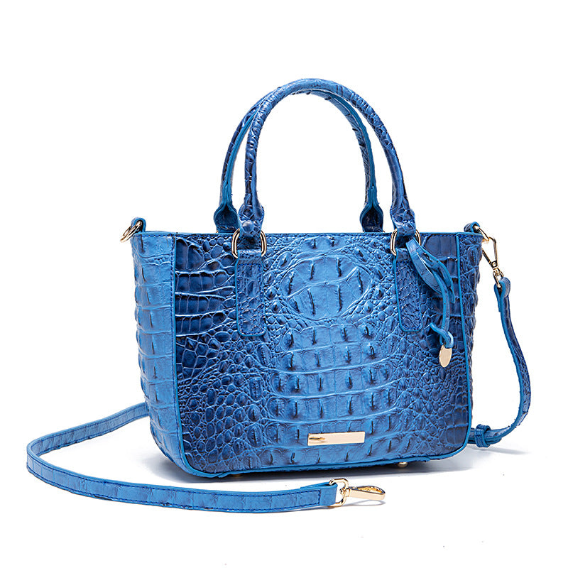 Women's Portable Underarm Vintage Brahmin Crocodile Pattern Handbags