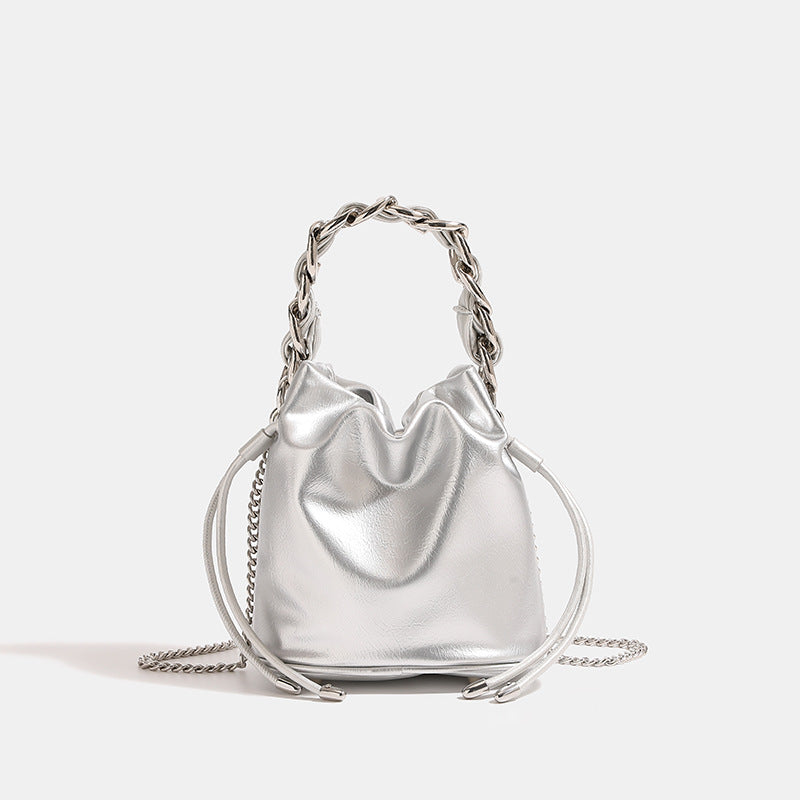 Women's Sier Chain Fashion Leather Niche Design Handbags