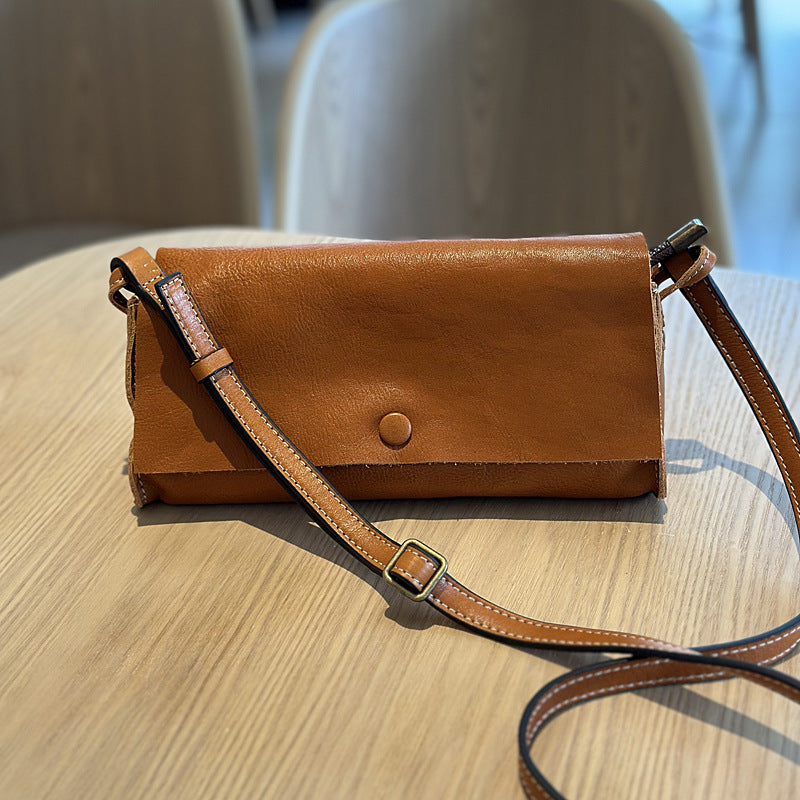 Women's Leather Korean Artistic Closed Toe Layer Crossbody Bags