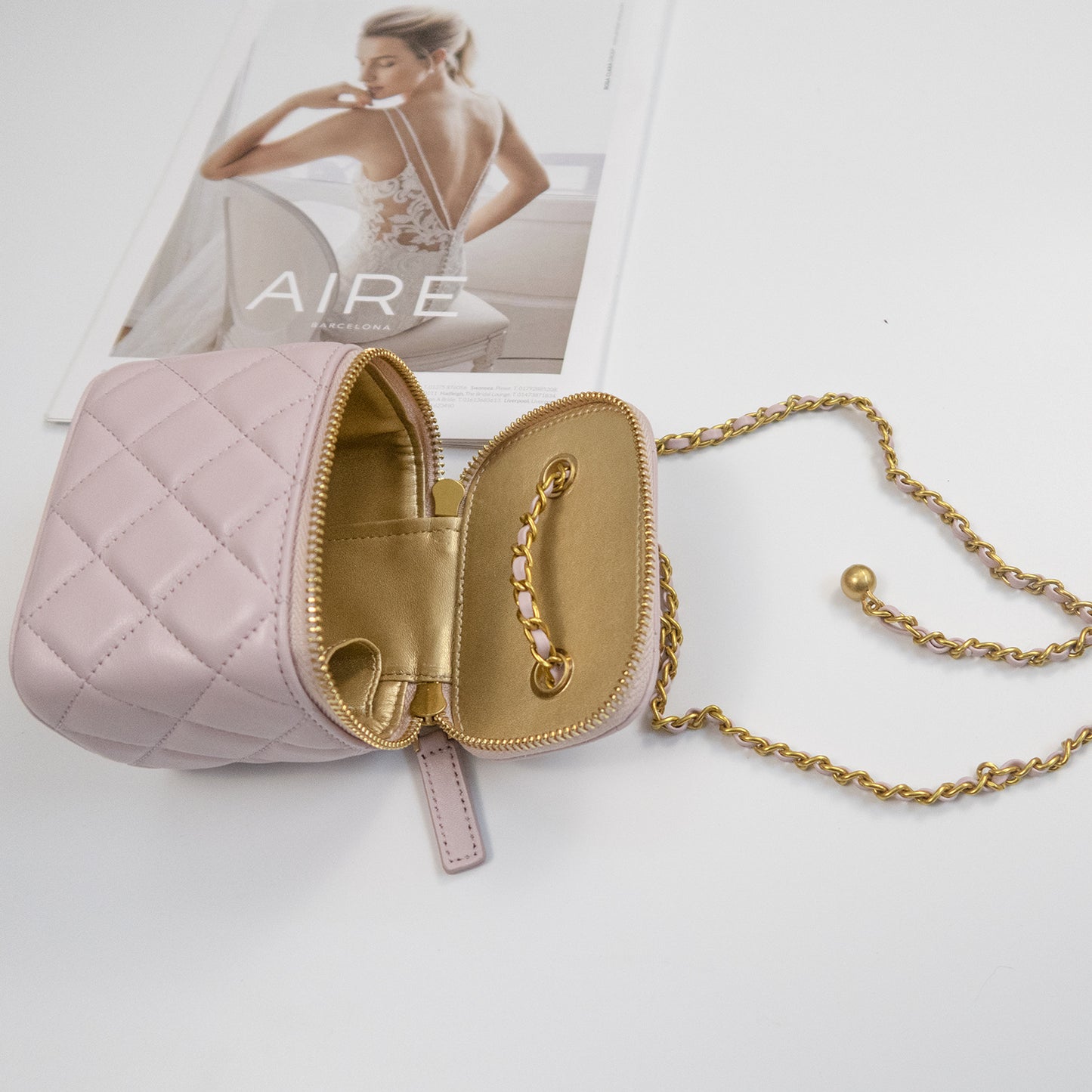 Women's Classic Style Box Golden Ball Rhombus Chain Sheepskin Mini Crossbody Bags