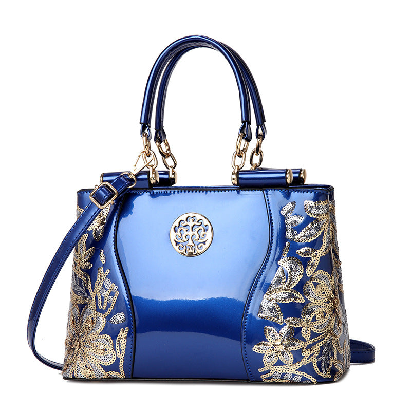 Women's Embroidered Sequined Large Capacity Multi Compartment Handbags