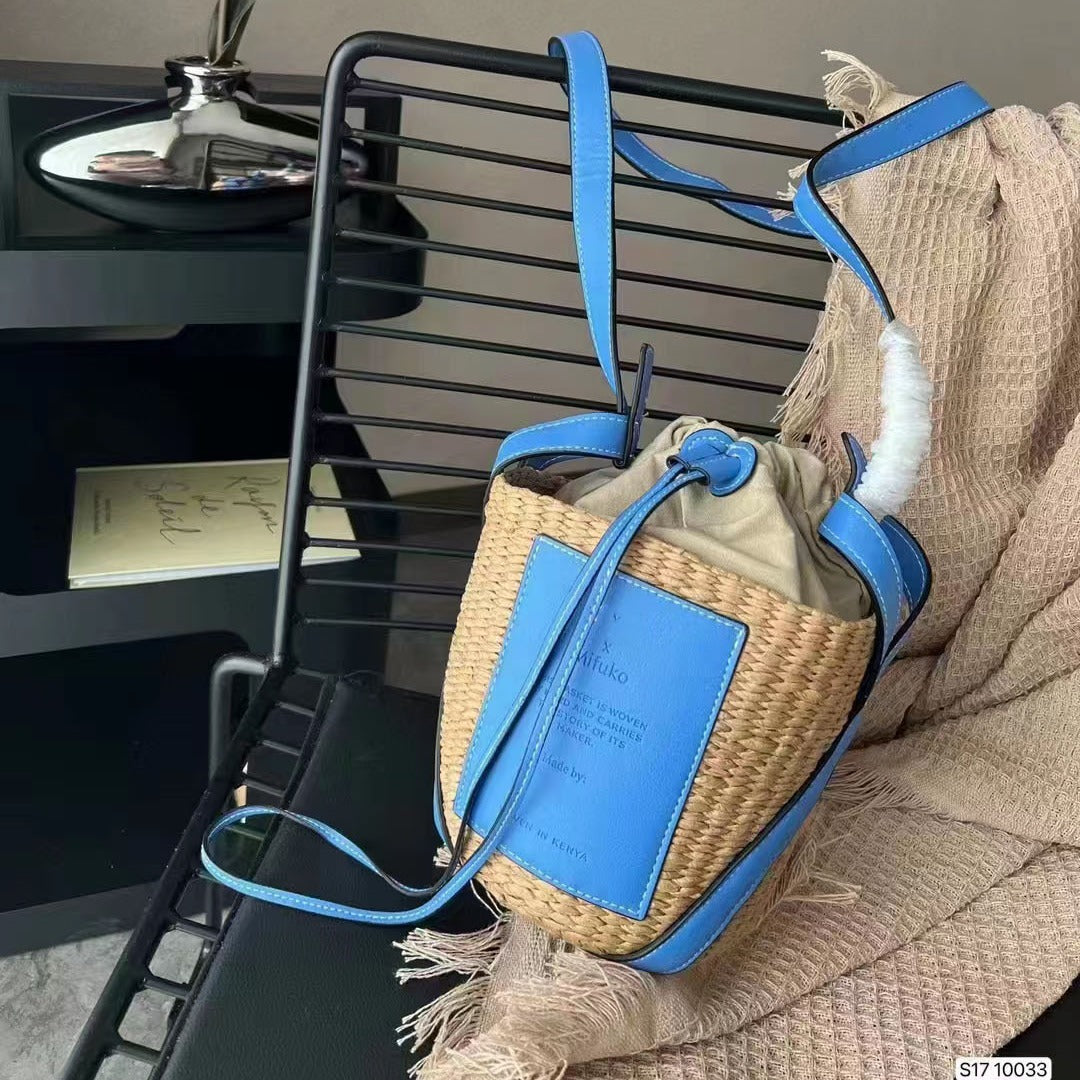Woven Rabbit Large Capacity Vacation Shopping Straw Handbags