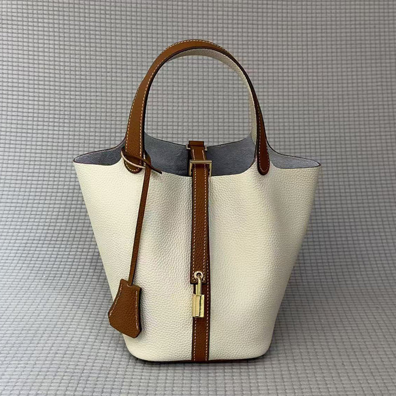 Women's Genuine Leather Vegetable Basket High-grade Design Handbags