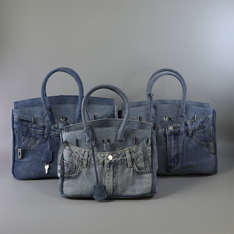 Fashion Spoof Jeans Pocket Denim Portable Handbags