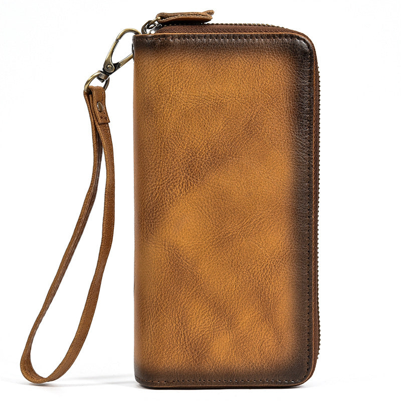 Men's Horse Leather Zipper Long Genuine Premium Men's Handbags