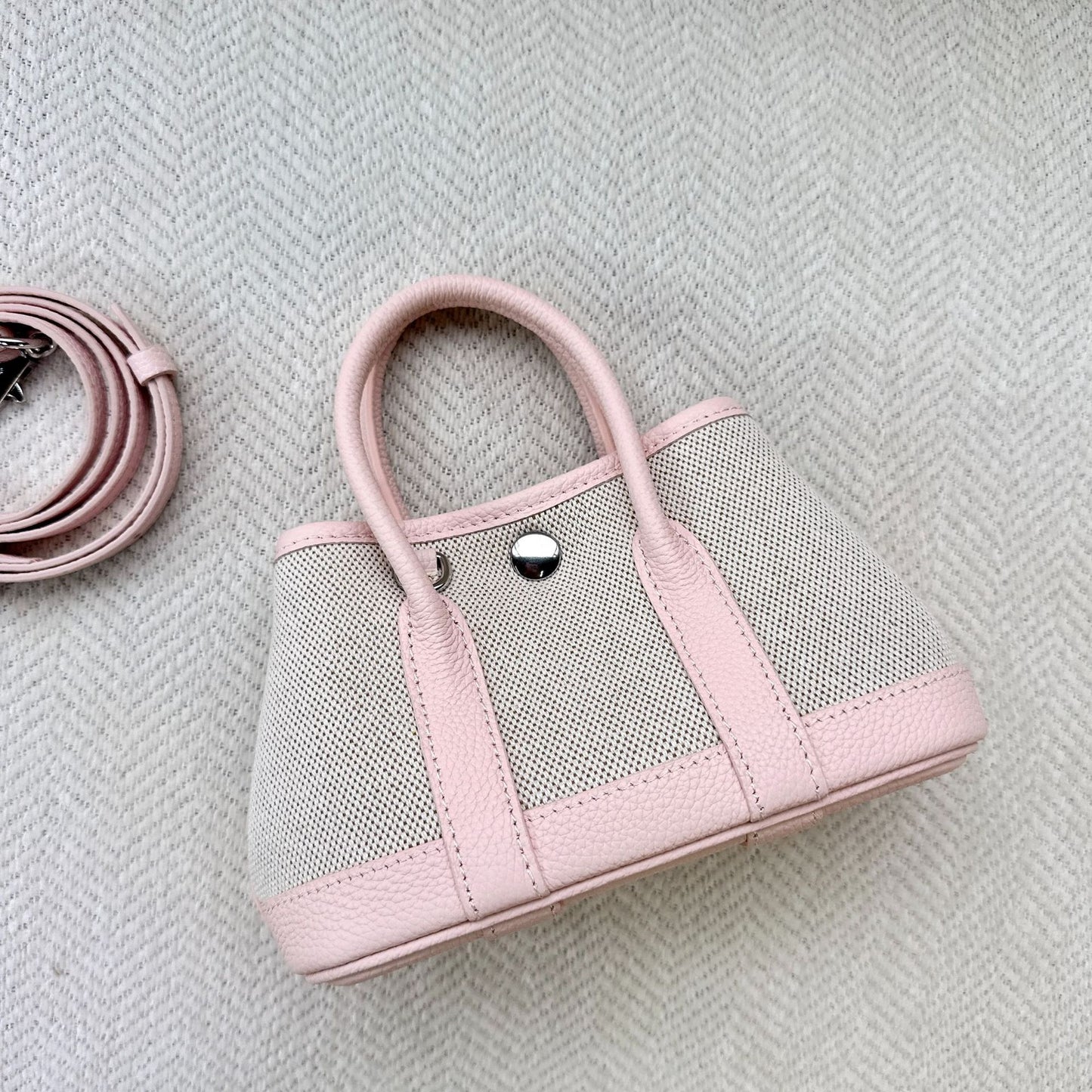 Women's Versatile Leather Stitching Canvas Fashion Shoulder Bags
