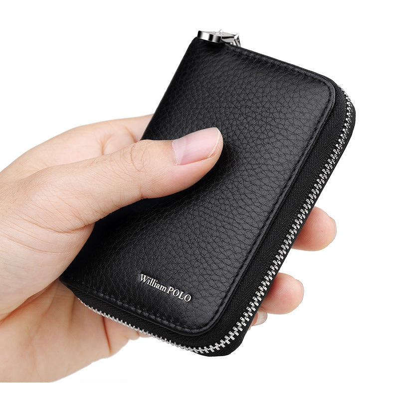 Men's First Layer Cowhide Business Clamp Multiple Men's Wallets