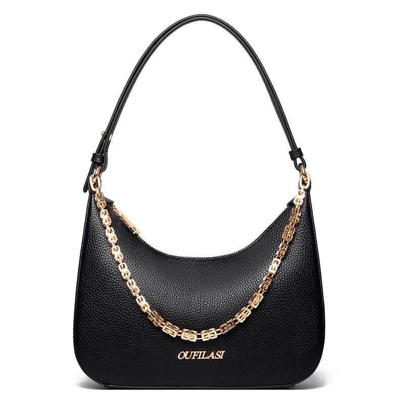 Women's Leather Fashion Chain Top Layer Cowhide Shoulder Bags