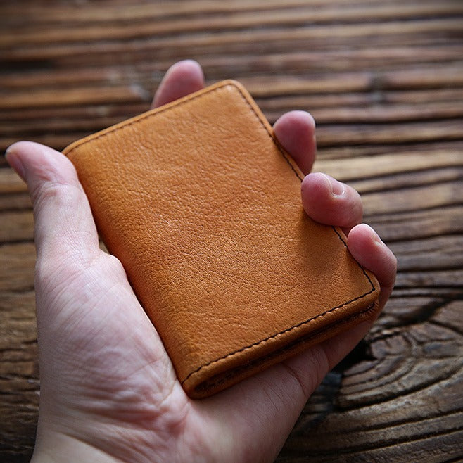 Men's Short First Layer Leather Business Clip Men's Wallets