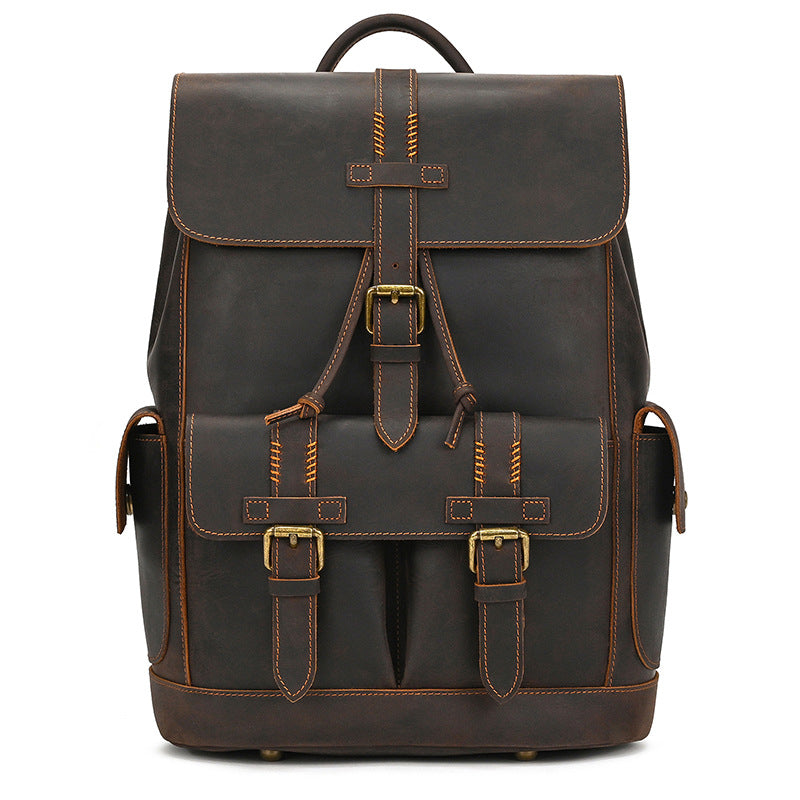 Women's & Men's & Leather Crazy Horse Large Capacity Backpacks