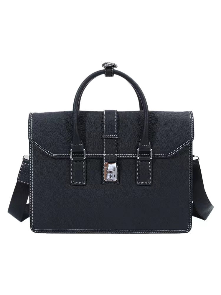 Men's First Layer Cowhide Leather Business Leisure Bags