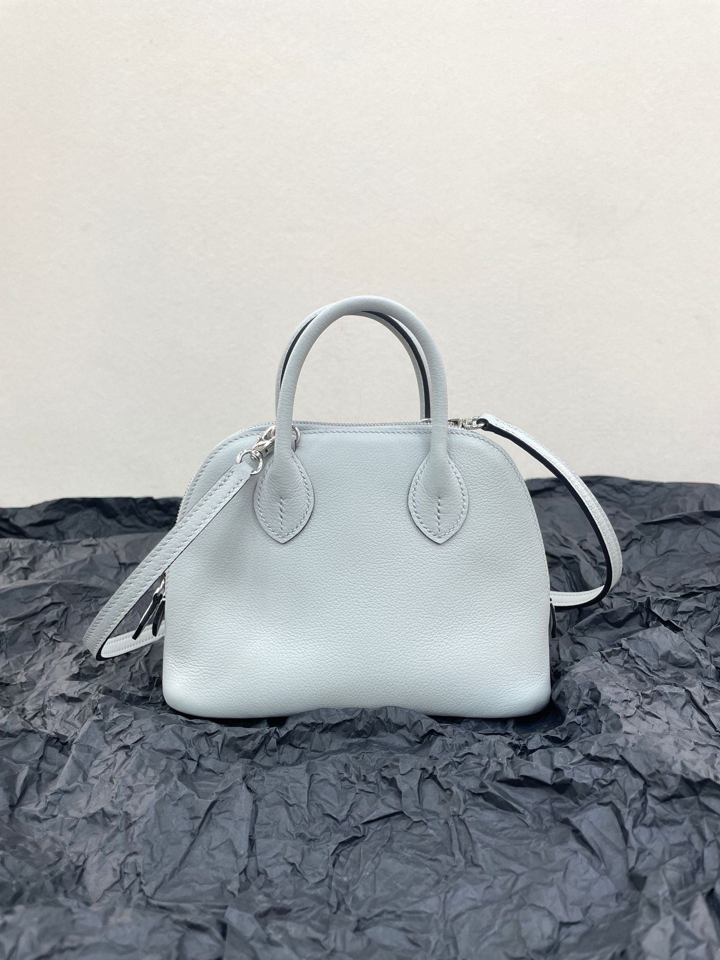 Half Wax Line Cowhide Mini Bowling Little Shell Crossbody Bags