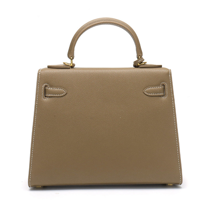 Women's Palm Print Cowhide Platinum Twist Genuine Handbags
