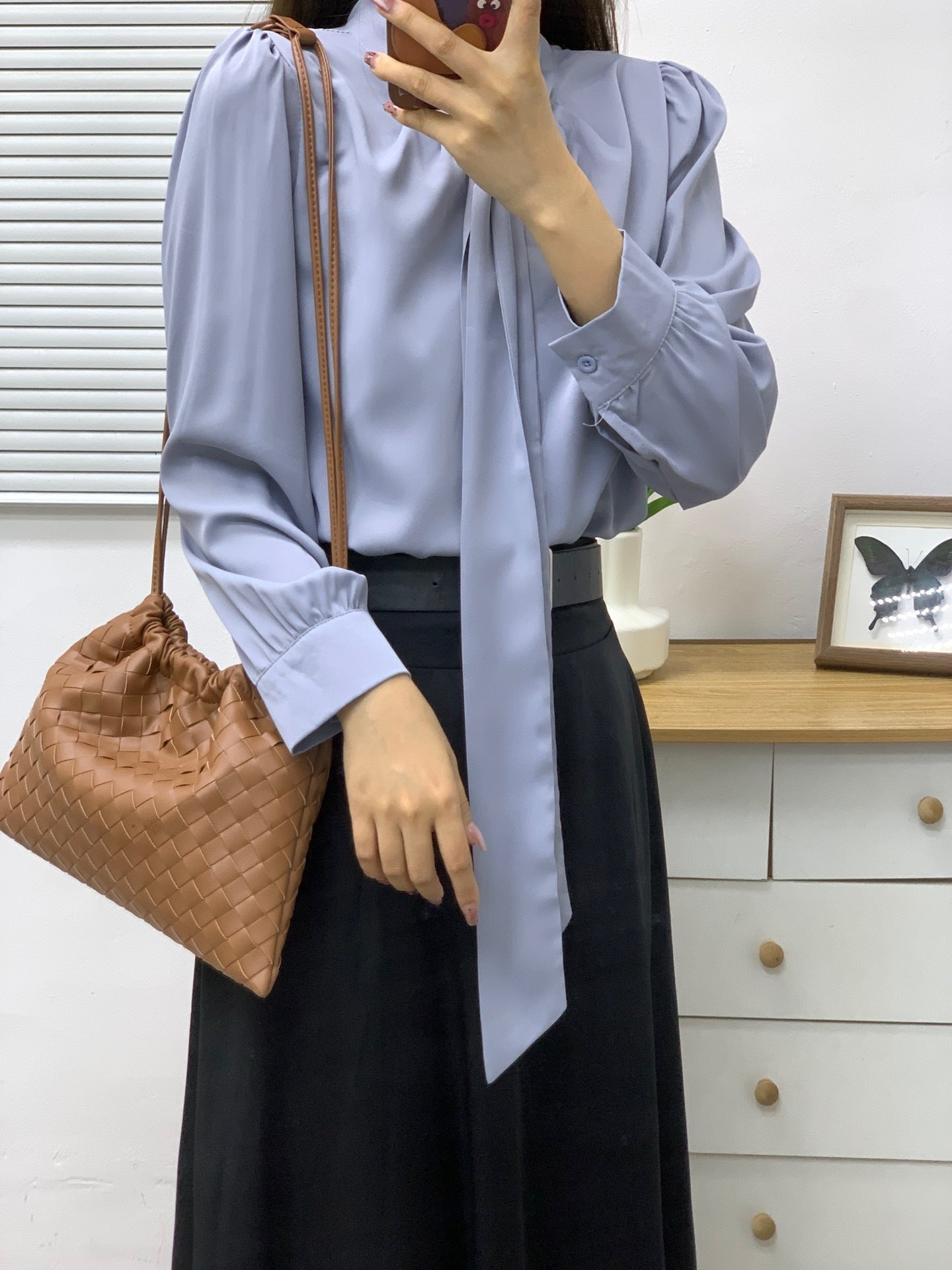 Women's Sheepskin Woven Garbage Clutch Drawstring Lucky Shoulder Bags