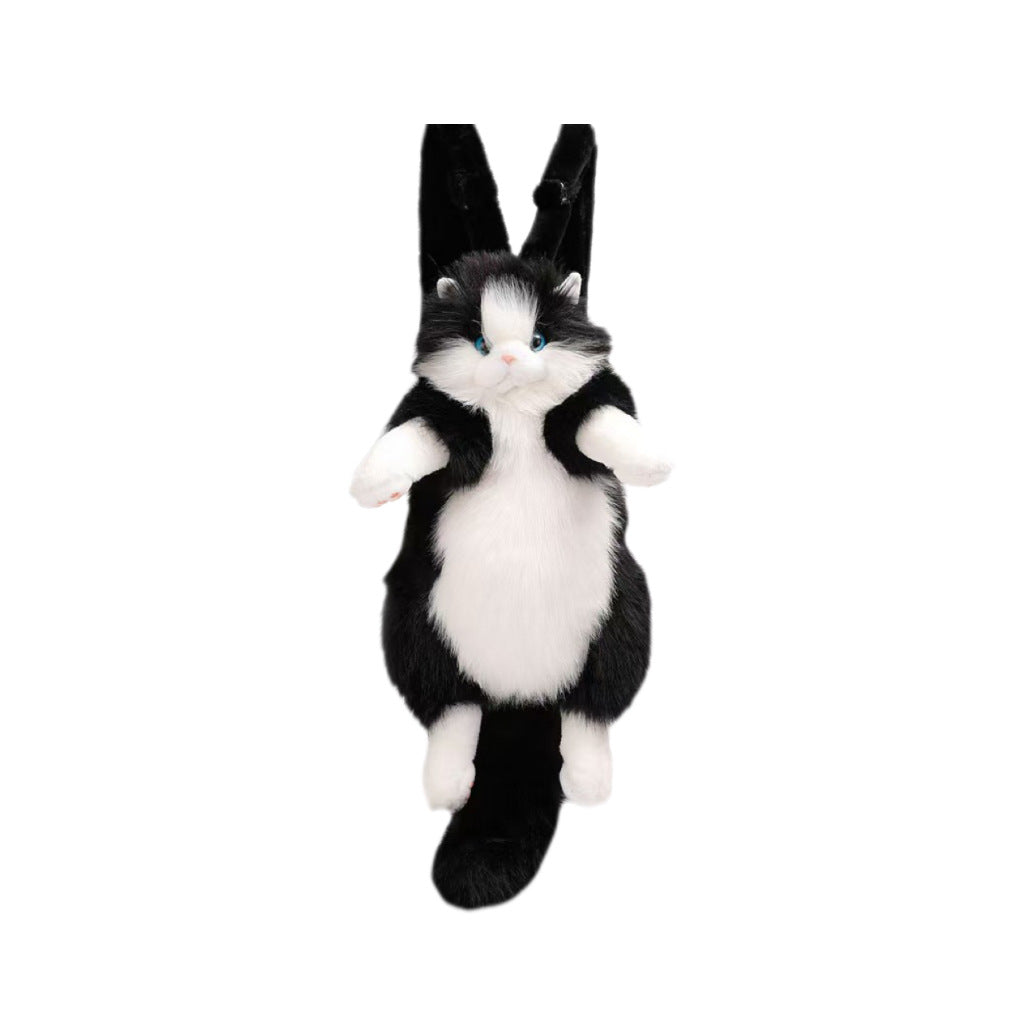 Women's Fun Simulation Doll Three Flower Cat Backpacks