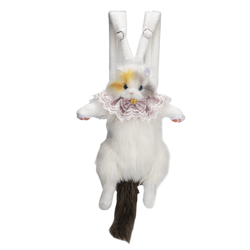 Women's Fun Simulation Doll Three Flower Cat Backpacks