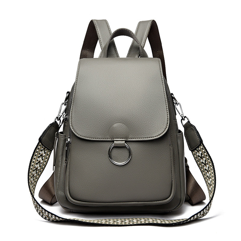 Comfortable Fashion Trendy Large Capacity Cowhide Backpacks